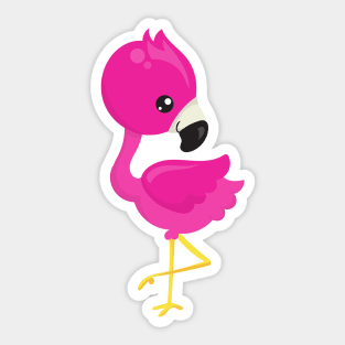 Cute Flamingo, Pink Flamingo, Baby Flamingo, Bird Sticker